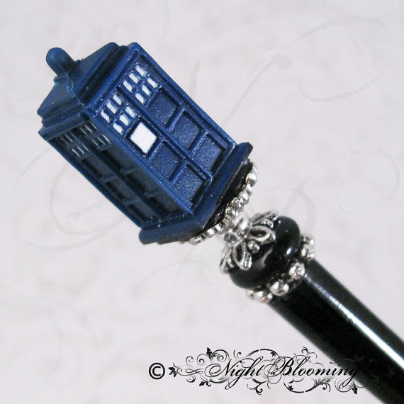 Dr. Who Tardis Hair Stick by NightBlooming.